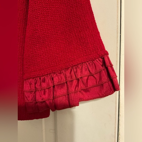 St John Collection Red Cardigan Vintage Made USA Wool Rayon Retro Workwear - Picture 3 of 5